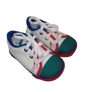 Peaks Vintage Deadstock Toddler Tennis Shoes Sneakers 5.5 W Color Block Cap Toe